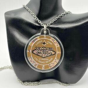 Gold Lucky Coin Las Vegas Necklace